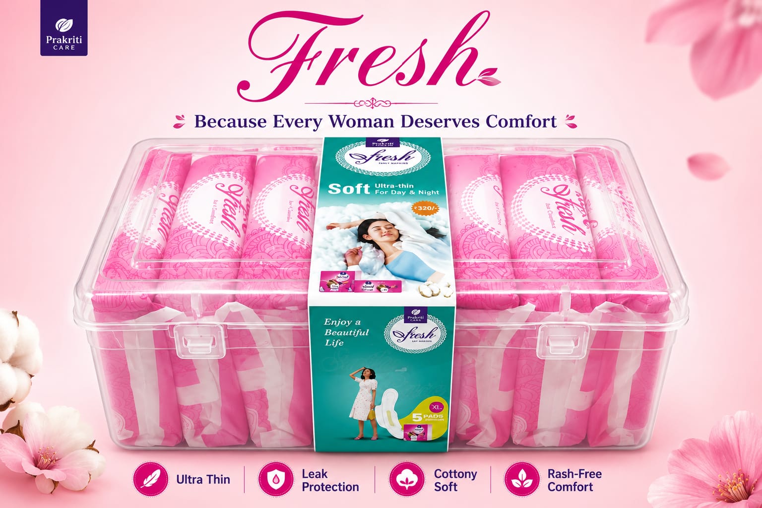 Sanitary pad packaging options